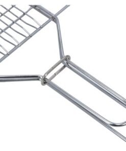 Royalford Barbeque Grill, Chromium Plated Iron Construction, RF10371 | Folding Portable BBQ Grill Basket for Fish, Vegetables, Shrimp with Removable Heat Resistant Wooden Handle - Image 5