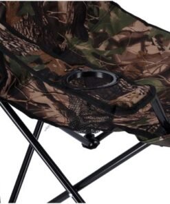 Royalford Camping Chair With Carrying Bag Foldable - Compact Foldable, Heavy Duty Frame | Cup Holder, Storage Pocket | Shoulder Travel Bag, Outdoor, Festival, Beach | 265 lbs Capacity (Military Colour)