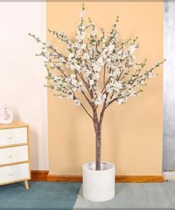 Concrete Planter Pot, Minimalist Round Plant Pot with Smooth Matte Finish & Drainage Hole, Lightweight & Weather-Resistant Resin Pot for Plant, Flower Pot for Home Event & Commercial Use (L)