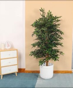 Concrete Planter Pot, Ribbed Round Planter Pot with Speckled Texture & Drainage Hole, Lightweight & Weather-Resistant Pots for Plant & Tree, Flower Pot for Home Office Event Commercial Us (X-L)