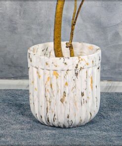 Heavy-Duty Plant Pot, Marbled Texture Finish Planter Pot with Drainage Hole, Decorative Indoor & Outdoor Plant Container, Lightweight & Weather-Resistant Garden Pot for Home Patio Event (30X31) - Image 4