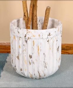 Heavy-Duty Plant Pot, Marbled Texture Finish Planter Pot with Drainage Hole, Decorative Indoor & Outdoor Plant Container, Lightweight & Weather-Resistant Garden Pot for Home Patio Event (30X31)