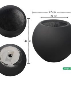 Concrete Planter Pot Garden Plant Pot Indoor Nursery Pot Flower Plant Container For Home Decor For All House Plants, Flowers, and Rose Plant Palm Tree Pot Vase (Large)