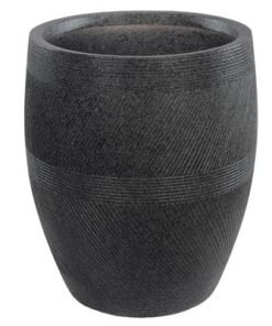Alternative view of Concrete Planter Pot, Minimalist Design Black Textured Planter Pot with Drainage Hole, Decorative Indoor & Outdoor Garden Pot, Lightweight & Weather-Resistant Flower Pot for Home Decor (Large)