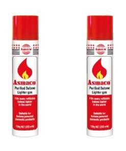 Asmaco Lighter Refill Butane Gas - 250 Ml - Set of 02