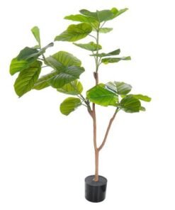 Alternative view of Artificial Fiddle Leaf Fig Tree, Realistic Green Leaves Fake Plants with Pot & Flexible Branches for Custom Arrangement, Long-Lasting & Maintenance-Free Faux Plant for Home Office Decor (120cm)