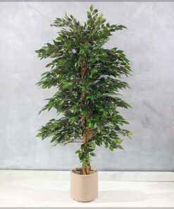 Artificial Ficus Tree, Realistic Green Leaves Fake Plants with Flexible Stems & Pot, UV Resistant, Waterproof & Maintenance-Free Faux Plants, Floor Plant for Home Office Event Decor (150cm) - Image 3