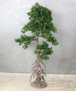 Artificial Bonsai Tree with Exposed Root, Highly Realistic Green Leaves Fake Plants with Durable Base, Maintenance-Free, UV Resistant Faux Plants for Home Office Garden & Commercial Use (171cm) - Image 3