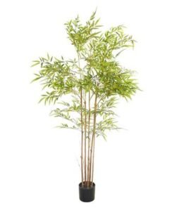 Alternative view of Artificial Bamboo Tree, Nearly Natural Artificial Plant with Pots, Realistic Green Leaves Fake Plants, UV Resistant & Maintenance-Free Faux Plants for Home, Office, Event & Garden Decor (160cm)