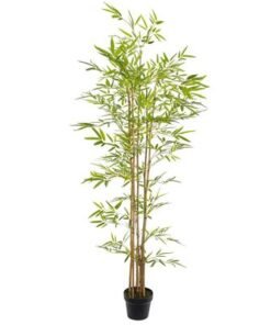 Alternative view of 5.2ft Artificial Bamboo Tree, Likelike Faux Plants with Lush Green Leaves, Bendable Stems & Pots, Maintenance-Free, Waterproof, & UV Resistant Fake Plants for Living Room, Office, Patio Decor