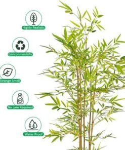 5.2ft Artificial Bamboo Tree, Likelike Faux Plants with Lush Green Leaves, Bendable Stems & Pots, Maintenance-Free, Waterproof, & UV Resistant Fake Plants for Living Room, Office, Patio Decor