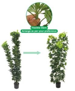 Artificial Schefflera Plant, 180cm Tall Faux Plant with Green Leaves, Adjustable Stems & Pot, Indoor/Outdoor Decor, Maintenance-Free & Long-Lasting Fake Plants for Home, Office & Event Decor - Image 5
