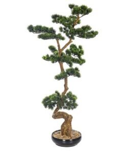 Alternative view of Artificial Bonsai Tree, Realistic Japanese Zen Pine Faux Tree with Green Leaves & Pot, Maintenance-Free & Long Lasting Water-Resistant & Odorless Fake Plant for Home Office Event Decor (115cm)