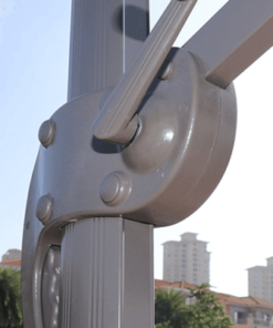 Sunshade Aluminium Garden Umbrella with Rotating Handle Stylish Outdoor Patio Decor and UV-Resistant Canopy 3 x 4 Meter