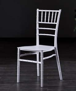 Alternative view of Jeffcoco Furniture Wedding Bamboo Plastic Chair For Party Dining Home Furniture Outdoor Balcony Chair (White Plastic)