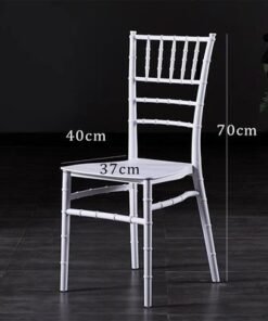 Jeffcoco Furniture Wedding Bamboo Plastic Chair For Party Dining Home Furniture Outdoor Balcony Chair (White Plastic)