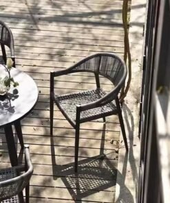 Alternative view of Jeffcoco Furniture Garden Chair,Balcony Chair Grey Arm Chair For Outdoor Lounge Chair Patio Seating