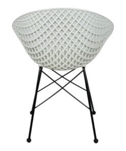 Jeffcoco Furniture industrial stylel Chair Modern Design Dining Chair For Home,Restaurant,Office Desk Reading,Coffee Shop,Indoor Outdoor Chair (White)