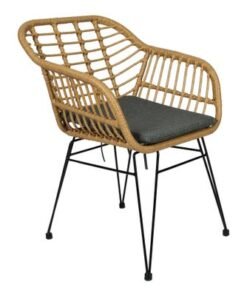 Alternative view of Jeffcoco Furniture Outdoor Hand-made rattan chairs for bacony,coffee shop,Dining Chair,Garden Chair Relax,interior Design,Italy Style home reading chair with cusion (1 Piece Chair)