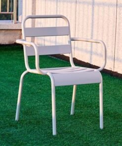 Alternative view of Jeffcoco Furniture Outdoor Metal Chair,Water proof,Heat Proof,Balcony Garden Stackable Arm Chair(1 PC Grey)
