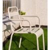 Jeffcoco Furniture Outdoor Metal Chair,Water proof,Heat Proof,Balcony Garden Stackable Arm Chair(1 PC Grey)
