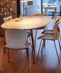 Jeffcoco Furniture Steel Chair Modern Design Dining Chair For Home,Restaurant,Office Desk Reading, Meeting Chair,Coffee Shop,Indoor Outdoor Chair Simple Style (White One Piece)