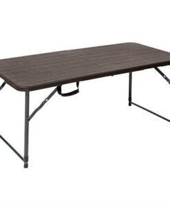 Alternative view of Jeffcoco Furniture Wood Design Outdoor Camping Table,Heavy Duty Plastic Outdoor Folding Picnic Table,Folding Trestle Table (1.2M Brown)