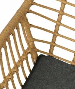 Jeffcoco Furniture Outdoor Hand-made rattan chairs for bacony,coffee shop,Dining Chair,Garden Chair Relax,interior Design,Italy Style home reading chair with cusion (1 Piece Chair)