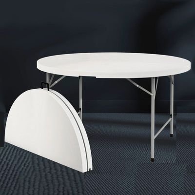 Jeffcoco Furniture Portable Plastic Folding Table Dia 160cm Round for 8-10 Person for Party/Picnic/Garden/Dining/Kitchen/Buffee/Restaurant (1.6m) - Image 2