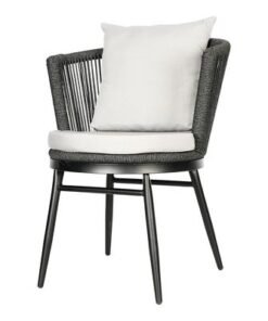 Alternative view of Jeffcoco Furniture Garden Lounge Seat Set,Outdoor Chair with Cushions,Patio Outdoor Balcony Seat,Grey Outdoor Sofa Furniture Handmade Rope (Chair)