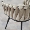 Jeffcoco Furniture Outdoor garden Bistro sofa chair, patio furniture, woven metal frame, sponge seat, Outdoor balcony single Seat chair, Waterproof Brown Beige Chair