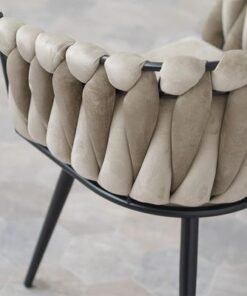 Jeffcoco Furniture Outdoor garden Bistro sofa chair, patio furniture, woven metal frame, sponge seat, Outdoor balcony single Seat chair, Waterproof Brown Beige Chair