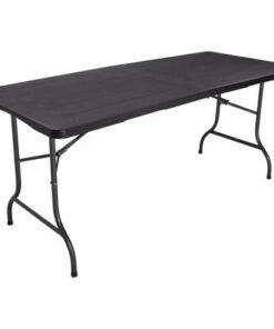 Alternative view of Jeffcoco Furniture Outdoor Camping Table,Heavy Duty Plastic Outdoor Folding Picnic Table,Folding Trestle Table (1.8M black,wood)