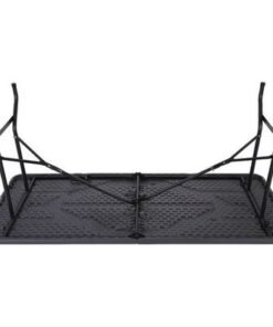 Jeffcoco Furniture Outdoor Camping Table,Heavy Duty Plastic Outdoor Folding Picnic Table,Folding Trestle Table (1.8M black,wood)