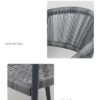 Jeffcoco Furniture Garden Chair,Balcony Chair Grey Arm Chair For Outdoor Lounge Chair Patio Seating