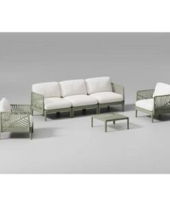 Alternative view of Jeffcoco Furniture Outdoor Sofa Set with Coffee Table 3+1+1+1 Garden Unique Modern Design Heat Proof Balcony Furniture