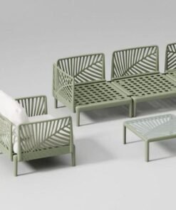 Jeffcoco Furniture Outdoor Sofa Set with Coffee Table 3+1+1+1 Garden Unique Modern Design Heat Proof Balcony Furniture