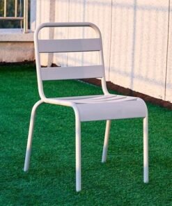 Alternative view of Jeffcoco Furniture Outdoor Metal Chair,Water proof,Heat Proof,Balcony Garden Stackable No Arm Chair(1 PC Grey)