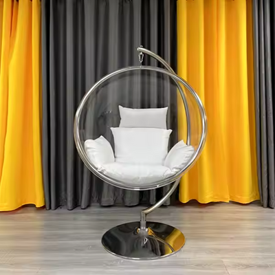 Modern Transparent Acrylic Ball Bubble Swing Chair ( Silver ) - Image 3