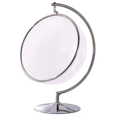 Modern Transparent Acrylic Ball Bubble Swing Chair ( Silver ) - Image 5