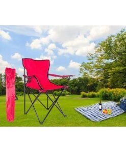 Alternative view of Camping Chair, Folding Camping Chairs for Adults with Armrests and Cup Holder and Carrying Bag, Lightweight Portable for Beach, Perfect for Caravan trips, BBQs, Garden, Picnic, (Red)
