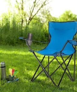 Alternative view of Camping Chair, Folding Camping Chairs for Adults with Armrests and Cup Holder and Carrying Bag, Lightweight Portable for Beach, Perfect for Caravan trips, BBQs, Garden, Picnic, (Blue)