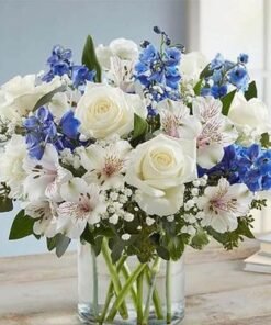 Blue and White Flower Arrangement