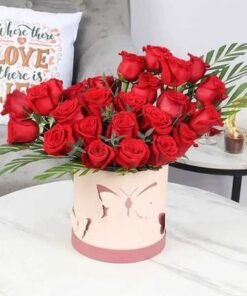 Butterfly 25 Red Roses Box