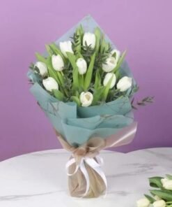 White Beauty 11 Tulips Bouquet