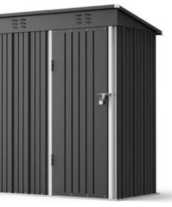 Alternative view of Egardenkart, Outdoor Storage Shed Metal - Dark Grey, 5x3 Ft | Garden Shed with Lockable Door | Outdoor Storage Cabinet for Garden Storage | Outdoor Shed Storage (With Installation)
