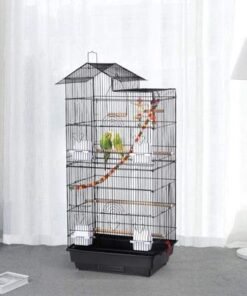 Alternative view of 39-Inch Roof-Top Large Flight Bird Cage for Small Quaker Parrots, Cockatiels, Sun Parakeets, Green Cheek Conures, Budgies, Finches, Lovebirds, and Canaries. Perfect for Pet Birds! (Black)