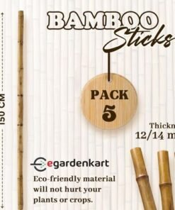 Bamboo Sticks for Plants - 150 Cm, 5 Pcs | Garden Sticks for Strong Support | Long Plant sticks for Plant Support Stakes (Slim, 5pcs, 150cm) - Image 3