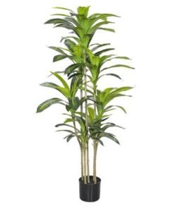 Alternative view of Artificial Dracaena Plant, Faux Plant with Lush Green Leaves, Simulated Simulated Bamboo Trunk & Pot, Waterproof Odorless Fake Plant, Maintenance-Free & Long-Lasting Fake Tree for Decor (150cm)