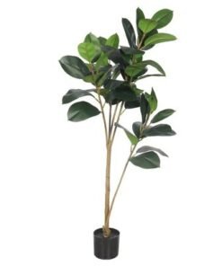 Artificial Ficus Plant, Fake Plant with Flexible Green Leaves, Stems, Simulated Trunk & Pot, Waterproof, Odorless, Maintenance-Free & Long-Lasting Fake Tree for Home Office Event Decor (140cm) - Image 3